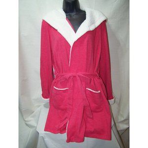 Victoria's Secret Robe Hooded Fleece Belt Medium Red
